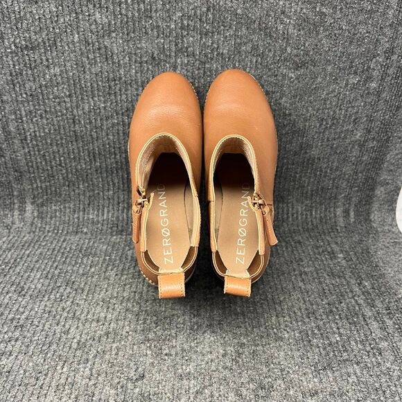 Cole Haan Zerogrand City Wedge Side Zip Ankle Boots Brown Leather Women’s 8 B - Picture 7 of 8